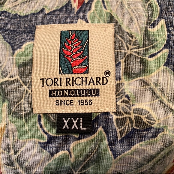 TORI RICHARD Floral Aloha Hawaiian Reverse Shirt Men 2XL XXL - Picture 5 of 7
